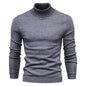 Winter Turtleneck Sweater Fashion Slim Fit Solid Color Pullover Knitted Top Men'S Clothing