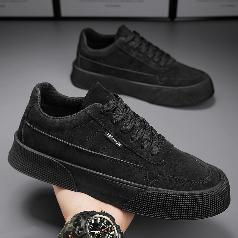Casual Board Flat Shoes Men Breathable Thick-Soled Lace-Up Sneakers for Walking Running