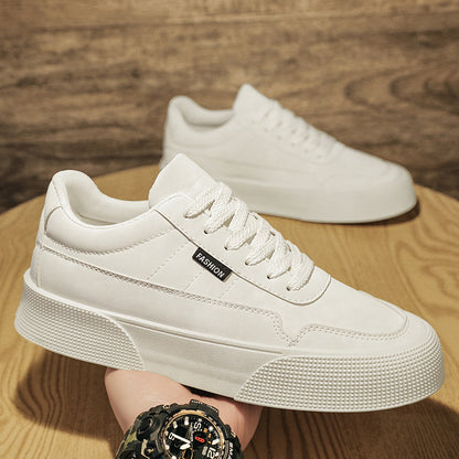 Casual Board Flat Shoes Men Breathable Thick-Soled Lace-Up Sneakers for Walking Running