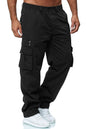 Men'S Casual Multi-Pocket Loose Straight Cargo Pants