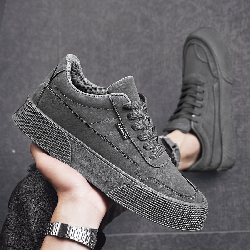 Casual Board Flat Shoes Men Breathable Thick-Soled Lace-Up Sneakers for Walking Running