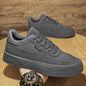 Casual Board Flat Shoes Men Breathable Thick-Soled Lace-Up Sneakers for Walking Running