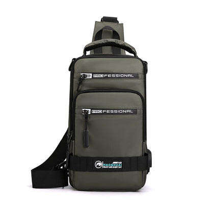 Multifunction Bags for Men Nylon Backpack Crossbody Shoulder Bag with USB Charging Port Chest Bags Pack