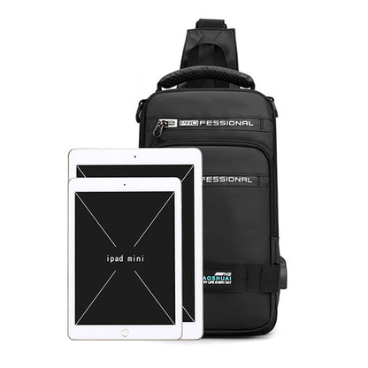Multifunction Bags for Men Nylon Backpack Crossbody Shoulder Bag with USB Charging Port Chest Bags Pack