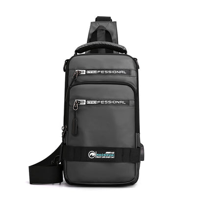 Multifunction Bags for Men Nylon Backpack Crossbody Shoulder Bag with USB Charging Port Chest Bags Pack